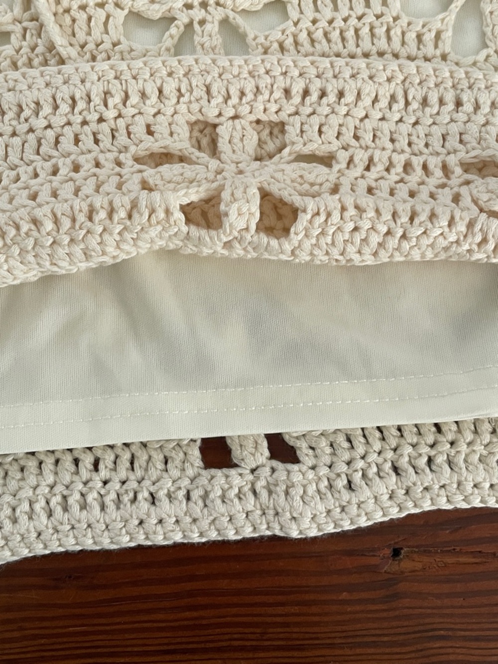 Mable Crochet Set—Top and Skirt. Floral. Cream. Small. - Picture 10 of 14